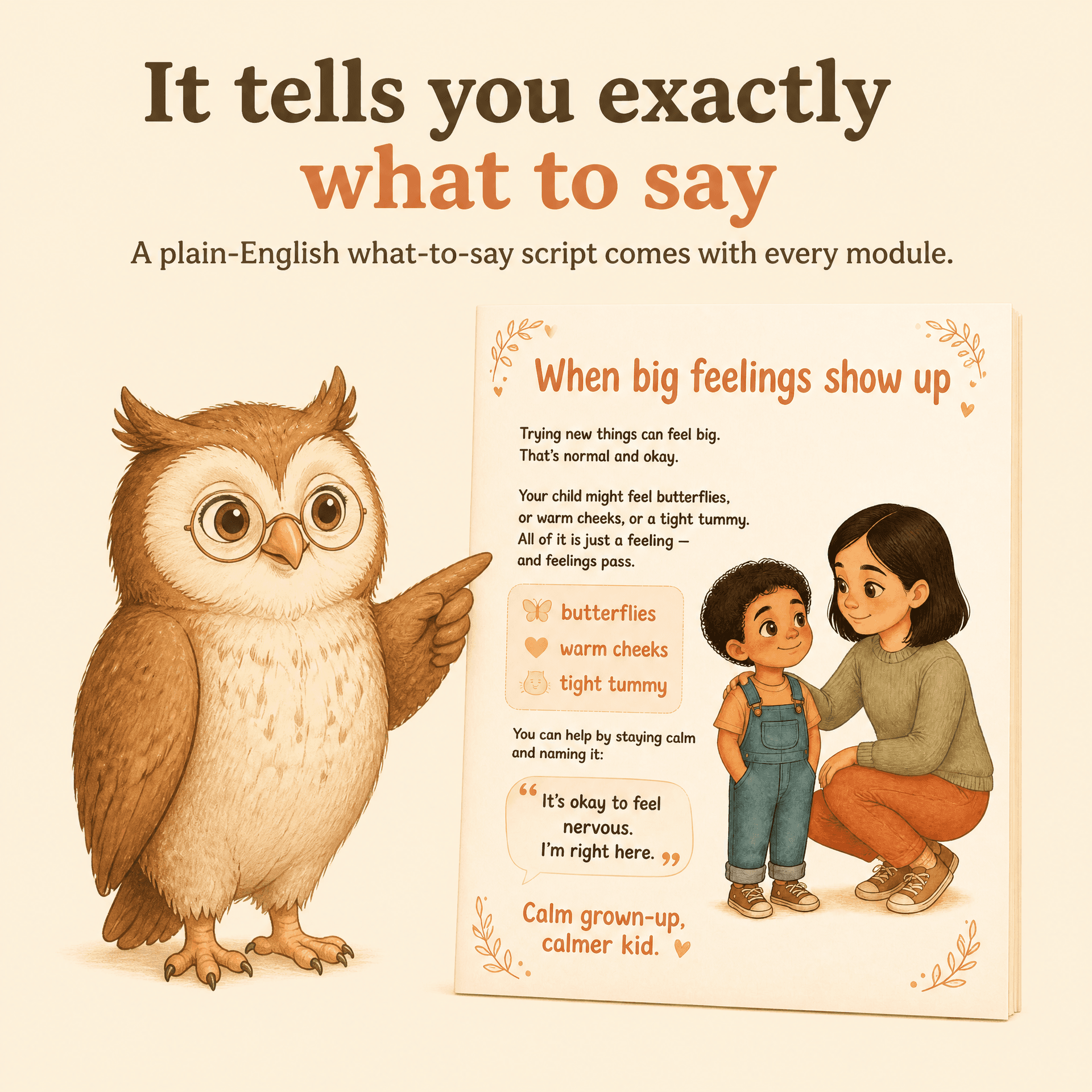 It tells you exactly what to say